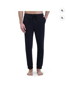 Hanes Men's Sleep Jogger Pants Black Soft Breathable Comfort Large